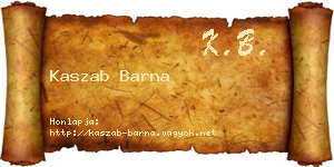 Kaszab Barna névjegykártya